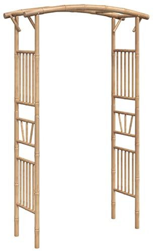 Homgoday Bambus-Rosenbogen für Garten, Terrasse oder Hof - Stabil & Wetterfest - Dekorierbar mit Lichterketten - 118 x 40 x 187 cm Model341746