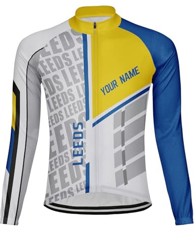 Customized Leeds Winter Thermal Fleece Men's Cycling Jersey Long Sleeve (UK, Alpha, M, Regular, Regular, ML3248)