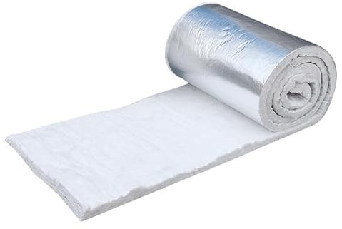 Manta Ignífuga De Fibra De Vidrio, Manta de aislamiento Alta Temperatura 1110F, Manta Aislante Ignífuga de Papel de Aluminio (100X100X3cm)