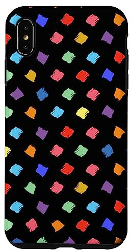 Hülle für iPhone XS Max Polka Dot Daubs Handyhülle, Künstlerpalette, Schwarz, Geschenkartikel