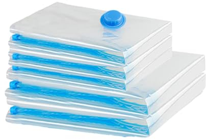 ZWMYF 5PZ Sacchetti Sottovuoto Salvaspazio,Misura Medi Borse da viaggio,Buste Sottovuoto Vestiti,Borse da viaggio,Riutilizzabili,per Viaggi,Giacche,Coperte,Lenzuola,Vestiti 3(60 * 40)+2(80 * 60) CM)