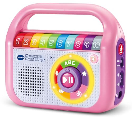 VTech Baby Mein erster Musik-Player – Mit 40 Liedern, Bluetooth- und Aufnahmefunktion – Für Kinder von 2-5 Jahren, Pink
