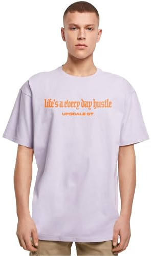 Mister Tee Upscale Herren T-Shirt Hustle Oversize Tee, T-Shirt mit Aufdruck für Männer, Oversized Fit, Baumwolle – Print-T-Shirt, Grafik T-Shirt