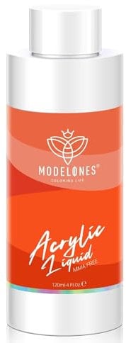 Modelones 120ml Acrylic Monomer for Acrylic Powder, MMA-FREE Professional System Acrylic Nail Liquid for Acrylic Nails Extension &Carving, Non-Yellowing
