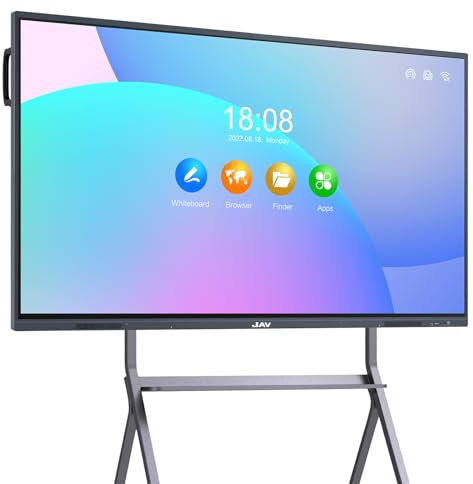 JAV Smart Board, 55 Interactive Whiteboard 4K UHD Touchscreen Digital Electronic Whiteboard, Built in Dual System All-in-One PC Smart Whiteboard for Classroom Office Home Studio (Wall Mount Included)