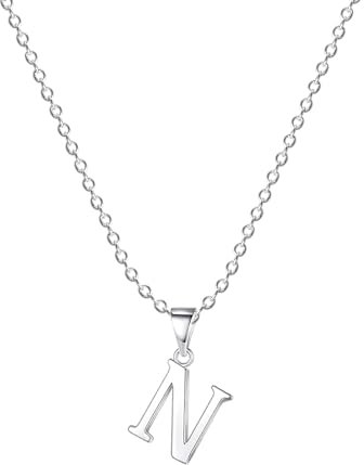 Damen Halskette mit Buchstaben Anhänger N Silber Initialien Kette Edelstahl Buchstabenketten Personalisiere Silber Y Kette für Frauen Mädche