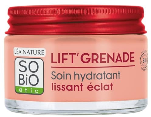 LÉA NATURE SO BiO étic | Soin hydratant lissant éclat - Lift'Grenade | Innovation Rides + Éclat | Rides réduites | Tous types de peaux | 99% d'origine naturelle | Fabriqué en France | 50 ml
