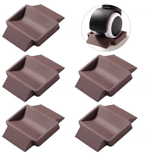 VooGenzek 5 Stücke 3.5 * 6 cm Gummi Möbelrollen Auflage, Anti-Rutsch-Pads für Möbelrollen, rutschfeste Füße Protector Pad, für Böden Möbelräder Geeignet, Braun