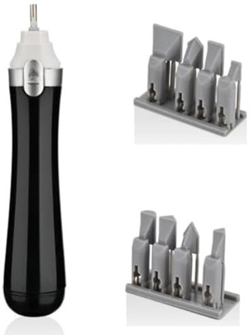 Qeunrtiy Levigatrice Elettrica, con Testa di Levigatura da 8 Pezzi per Hobby, Arte, Miniatura, Lucidatura di Figure, Levigatura