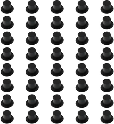 EIHI 40 Stück Mini Schwarze Zylinder Hut,Kunststoff Zauberer Zylinder Miniatur Weihnachtsdekoration Bastelgeschenk Zubehör Für Schneemann Dekoration Weihnachtsfeier,24×16mm