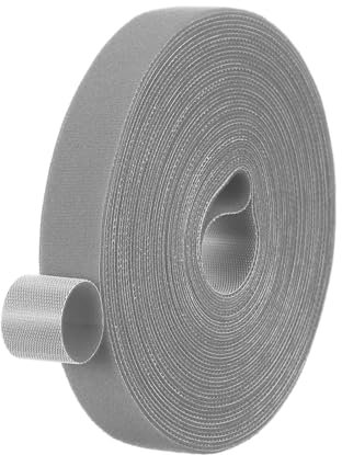 PATIKIL 0.8IN x 33FT Hook and Loop Tape, Double-Sided Nylon Strips Reusable Cable Ties Roll Multi-Purpose Cord Management Tape Wrap Fastener for Home Office, Gray