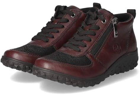 Rieker 59541, Stivali Stringati Donna, Rosso Kombi, 41 EU