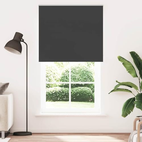 vidaXL Verdunkelungsrollo Schwarz 125x230 cm Stoffbreite 121,6 cm, Rollo, Klemmfix, Thermorollo, Verdunklungsrollo, Klemmrollo, Fensterrollo