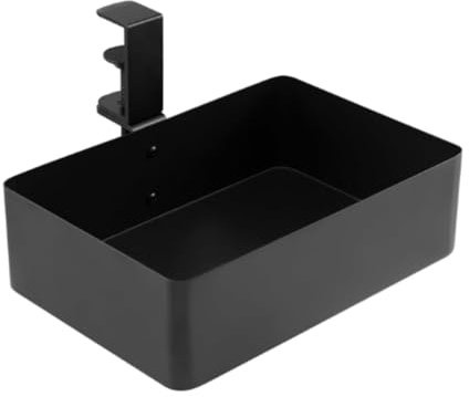 MagiDeal under Table Storage Basket Serving Tray Clamp on Desk Hiddens Desk Organizer under Desk Drawer for Cabinet Home Remote Control, Black