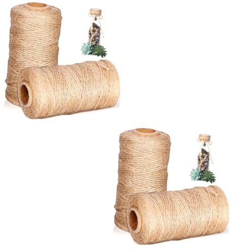 DOITOOL 2 Sätze Seil Gartenschnur Verdrahtetes Band Schwarze Kordelkette Gartendraht Kabel Weinreben Mit Lichterketten Baumwollkordel Fallen Band Verdrahtet Dickes Garn Flachs 2 Rollen * 2