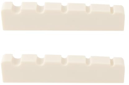 SING F LTD 2Pcs 5 String Electric Bass Bridge Nut Replacement Part 5 String Bass Guitar Top Nut 46x6x10.8-9.3mm Suitable for 5 String Bass, Ivory