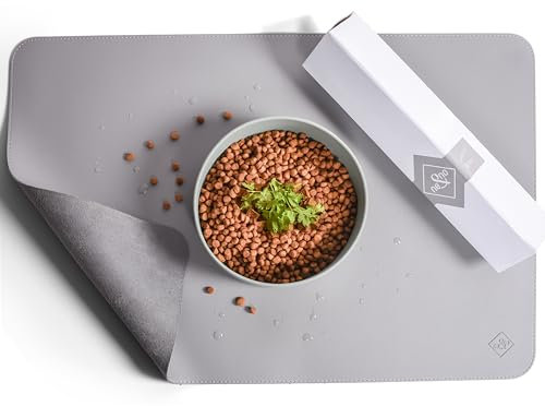 ne&no® Hundenapf Unterlage 60 x 40 cm rutschfest & wasserabweisend aus veganem Leder - Napfunterlage Hund - Futterunterlage - Napf Matte