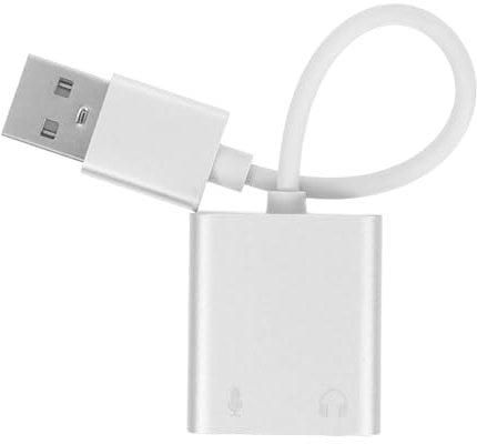 jojofuny Gaming Sound Card Usb Audio Adapter for Pc Headphones Mic and Headphone Splitter for Computer Portable Converter for Plane