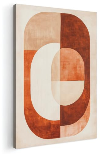 MuchoWow© Leinwandbilder Wall Art Decoration Bilder für die Wand | 60x90 cm - Schlafzimmer Deko Canvas Painting Wanddekoration Wohnzimmer Illustratie - Abstract - Vormen - Rood