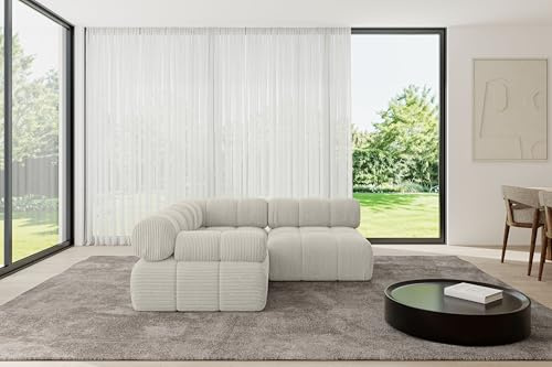 ALTDECOR Modulares Sofa Ecksofa in L-Form Corner modular Sofa Eckcouch Couch Wohnlandschaft Cauchsofa Polstersofa Mende-L1-190x190x70 cm Hellgrau