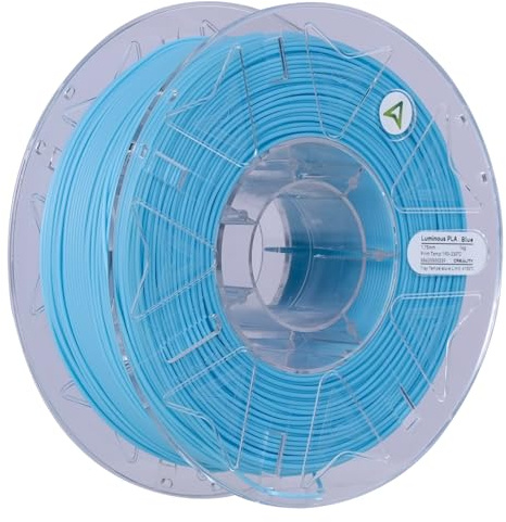 Creality Hyper Luminous PLA Filament for 3D Printers, Blue 1.75mm 1kg (2.2lb) 3D Filament for Speed Printing 30-300mm/s, Fits Most 3D Printers, Suits for Creative Lighting, Holiday Decor
