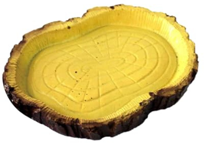 DECOMELODY Terrarium Futternapf Reptilien Futterspender Resin Kunststoff Bark Design Wasserschale Für Schildkröten Und Echsen Reptilienzubehör