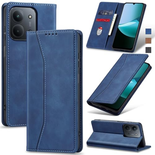 Jasonyu Funda para Xiaomi Redmi 15C/Poco C85 Flip Case,Azul | Cuero PU Carcasa,Tipo Libro con Tarjetas y Cartera,Soporte Plegable,Cierre magnético,Capa