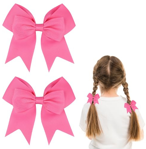 2er-Pack Haarspangen mit großen Schleifen, rose-rot, für Frauen und Mädchen