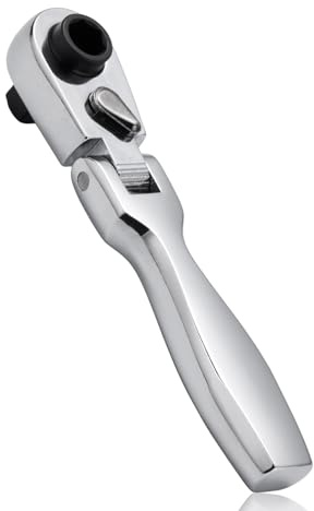 FyMosem 1/4 Drive Ratchet Wrench, Flex Head for Sockets & Screwdriver Bits | 2-In-1 Hex Bit Driver & Socket Wrench, 180° Swivel Head, Mini 72-Tooth Reversible Ratchet Handle for Tight Spaces and Repairs