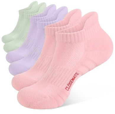 CLOSEMATE 6 Paar Sneakersocken für Herren & Damen mit gepolsterter Sohle | Kurze Socken ideal für Laufen, Fitness und Freizeit, verstärkte Zehen & Fersen, strapazierfähig & atmungsaktiv, Größe 35-50