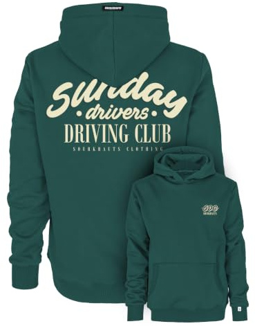 SOURKRAUTS Hoodie Sunday Drivers in Größe L Dunkelgrün Kapuzenpullover