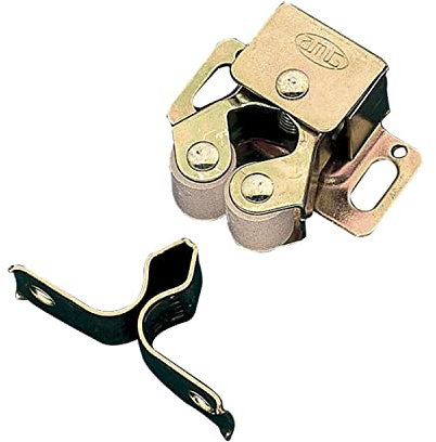Amig - Pack de 2 Golpetes de Acero con Rodillos de Goma Mod.11 - Cierre Oculto para Puertas de Armarios y Muebles de Hogar u Oficina - Medidas: 32 x 26 mm - Se Incluyen Tornillos de Fijación