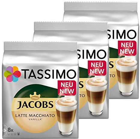 Tassimo Latte Macchiato Vanille, Café, Capsules de Café Torréfié Moulu, 48 T-Discs/24 Portions