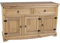 Home Source Large Sideboard Cabinet, 3 Door 2 Drawer Solid Pine Two Tone Storage Cupboard, Industrial Style, Natural