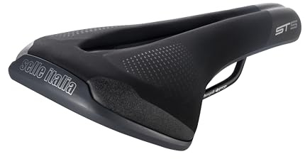Selle Italia ST 5 Flow – City-Fahrradsattel für Citybike & E-Bike, Stahlrahmen, anatomisches Loch, High-Viz-Einsätze – Größe S2, Schwarz