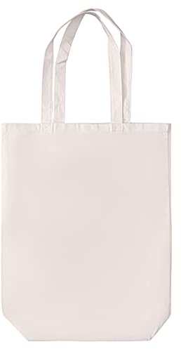IMFAA Single Tone 10oz X-Large (50x40+10) Cm 100% Cotton Canvas Reusable Shoulder/Hand Tote Shopping Bags (Natural, 1)