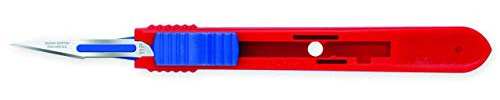 Swann-Morton - Sterile Einmalskalpelle mit einziehbarer Klinge Nr. 11P/Blau aus rostfreiem Edelstahl, Schachtel mit 25 einzeln verpackten Stücken.