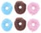 Hundespielzeug Donut-Form PlüSch Quietschend | 6Er-Set FüR Kleine Und MittelgroßE Hunde | Perfekt FüR Kauen, ZäHne Reinigung Und Spielspaß | Farbenmix