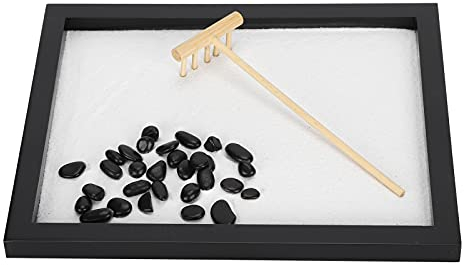Hztyyier Jardín Zen japonés para Escritorio, Bandeja de decoración de Escritorio, Playa en Miniatura, jardín Zen, decoración Artesanal