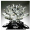Fleur de Lotus Artisanat Cristal Clair Ornements en Verre, Minéraux Feng Shui Sphères Cristaux Fleurs, Décoration de la Maison et Noce Voiture (Blanche)