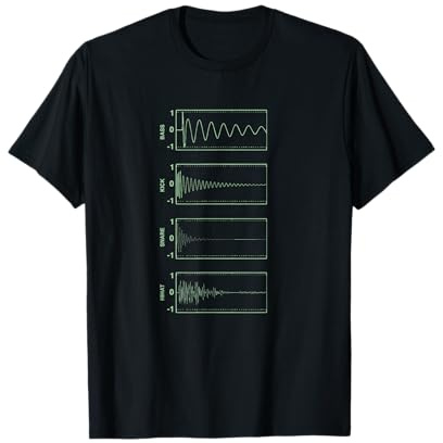 Bass Kick Snare Hihat Audiowave Producer DAW Synthesizer T-Shirt