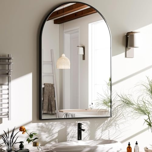 HARRITPURE 20x30 Arched Bathroom Mirror Wall Mounted Black Arch Mirror
