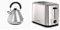 Morphy Richards 100130 Venture Pyramid Kettle Brushed Stainless Steel & 222067 Brushed Equip 2 Slice Stainless Steel Toaster, 800 W, Brushed