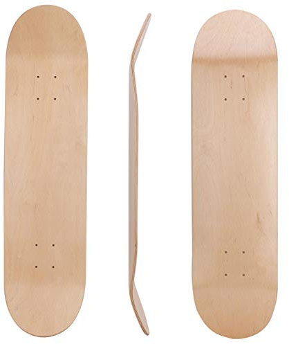 Buachois Skateboard Deck,31x8in Blank Skateboard Deck Natural Maple Wood, Double Warped Skateboard Board Concave Board Accessory for Adult Beginners Teenager Skate Scoote DIY Art