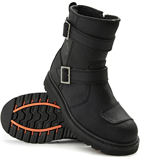 ILM Stivali Moto Uomo Donna - Stivali Motocross Pelle Nero,47
