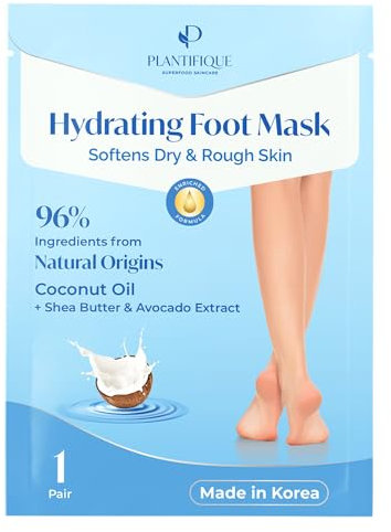 Plantifique Koreanische Fußmaske - 1 Paar Feuchtigkeitssocken - Fussmaske für trockene und rissige Füße, Anti Horhaut Socken - Fußpflege