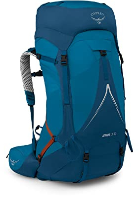 Osprey Atmos AG LT Men's Backpacking Pack, 50L Small/Medium, Blue