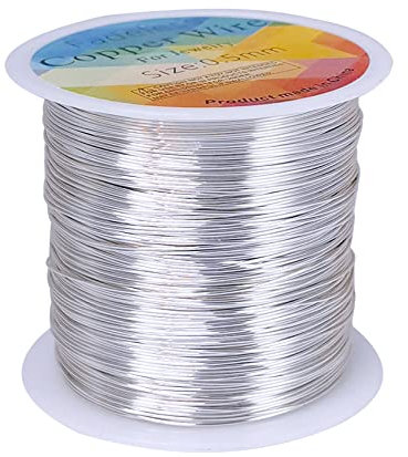 328 Feet Tarnish Resistant Copper Wires 24 Gauge/0.5mm Jewelry Craft Wires Beading Wire for Jewelry Making, Wire Wrapping and Crafting(Silver)