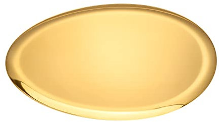 32 cm goldener Edelstahl-Badezimmer-Ablagetablett, eiförmiges Schmuck-Kosmetik-Tablett, Mehrzweck-Aufbewahrungs- und Dekorationstablett, 1 Stück (Gold)