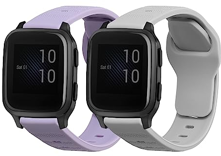 kwmobile 2X Sportarmband kompatibel mit Garmin Venu Sq Music/Sq Armband - Fitnesstracker Band Set aus TPU Silikon